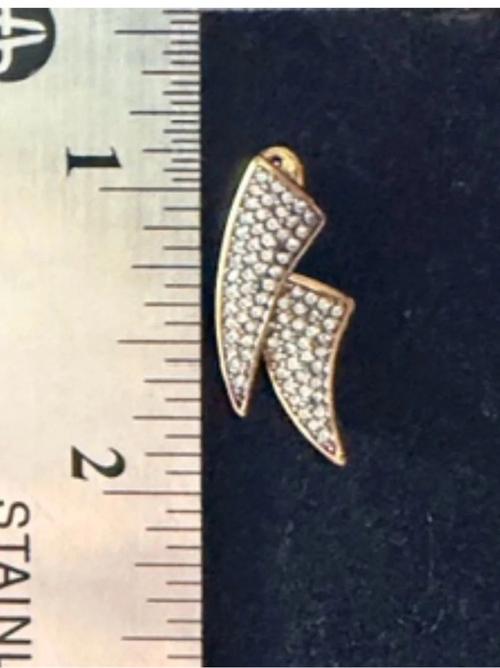 Stella & Dot Horn Rhinestone Pave Ear jackets - Gold-Tone & Clear Crystal